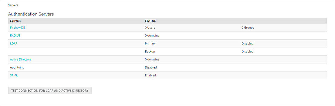 Screen shot of the saml enabled